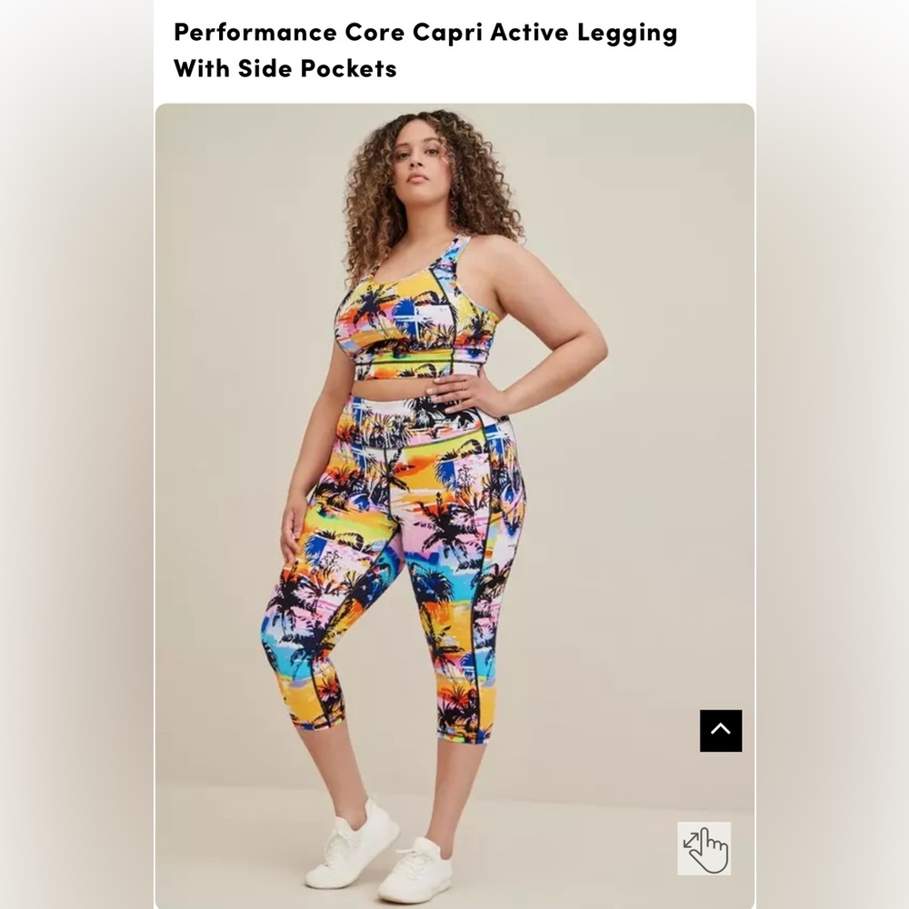 Torrid Size 4 Active Exercise Set with Capri Leggings, Sports Bra and Tank Top